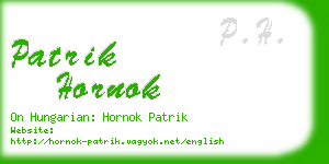 patrik hornok business card
